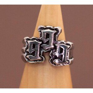 Vintage Triple 9 Statement Ring Size 7 - U1